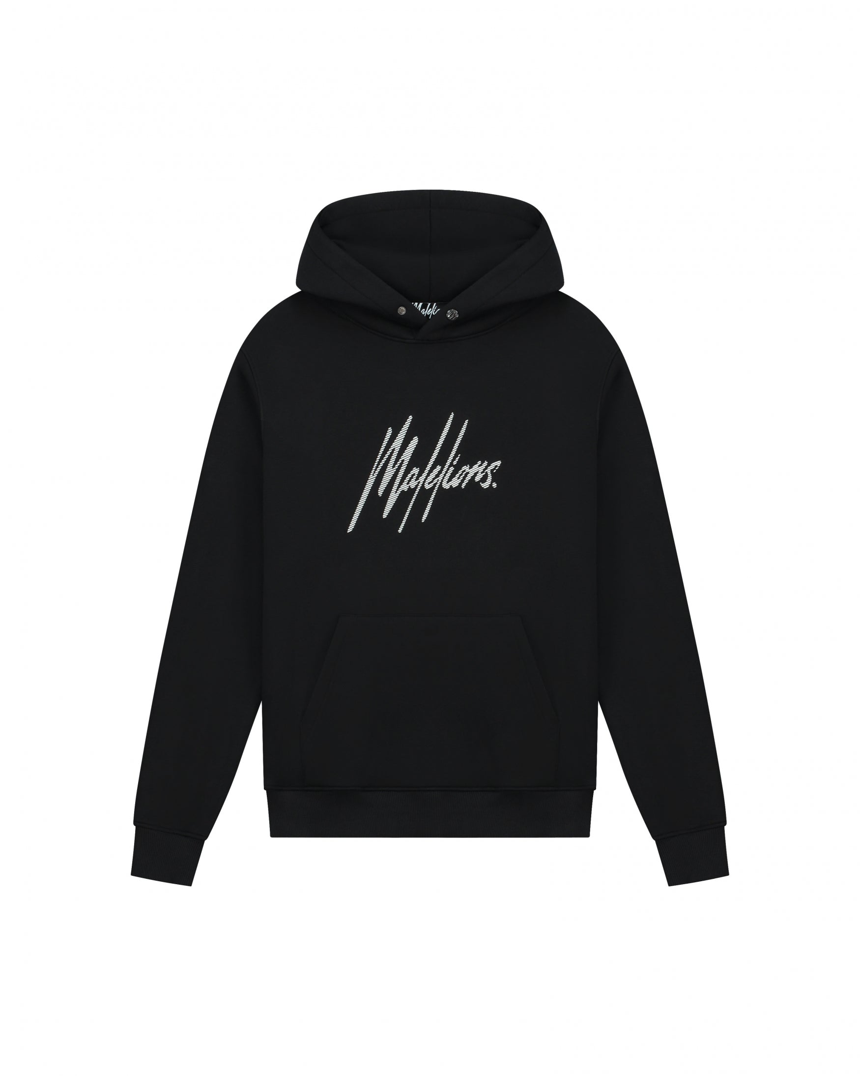  Malelions Men Striped Signature Hoodie | Black/White