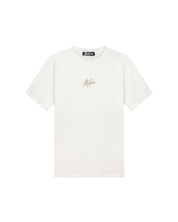 Malelions Men Striped Signature T-Shirt | Off-White/Taupe