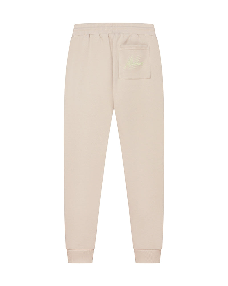 Malelions Men Striped Signature Sweatpants | Taupe/Light Green