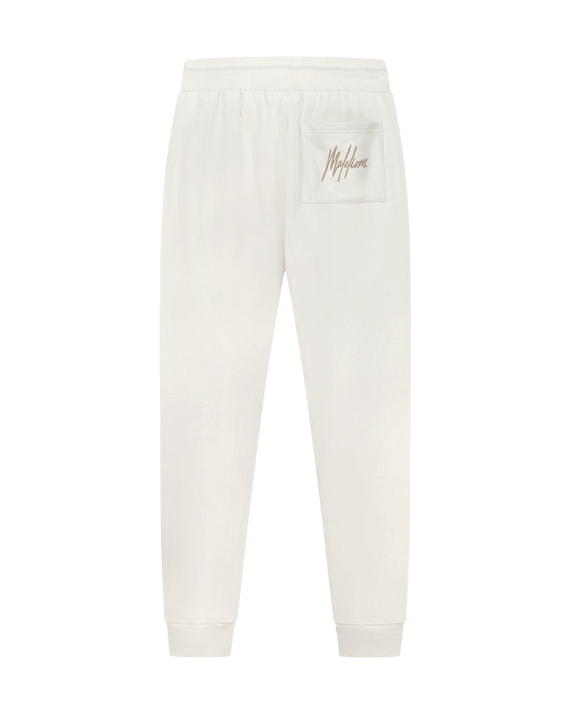 Malelions Men Striped Signature Sweatpants | Off-White/Taupe