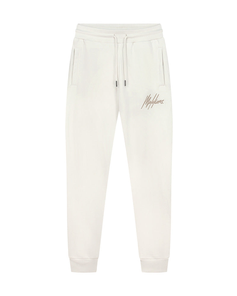  Malelions Men Striped Signature Sweatpants | Off-White/Taupe