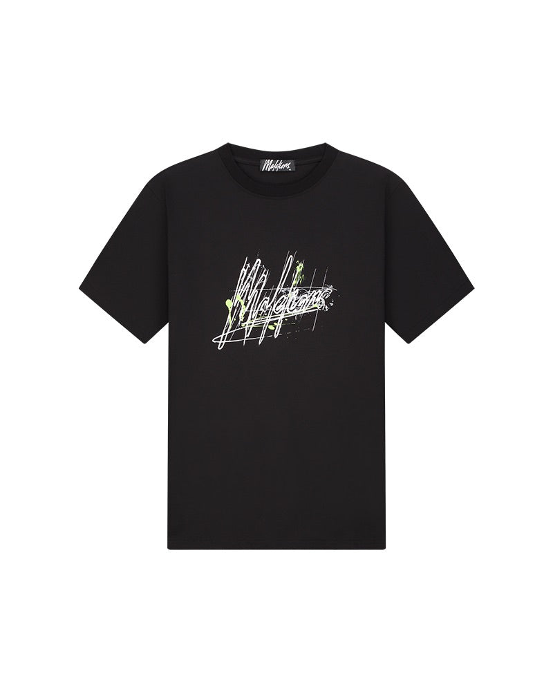  Malelions Men Splash Signature T-Shirt | Black