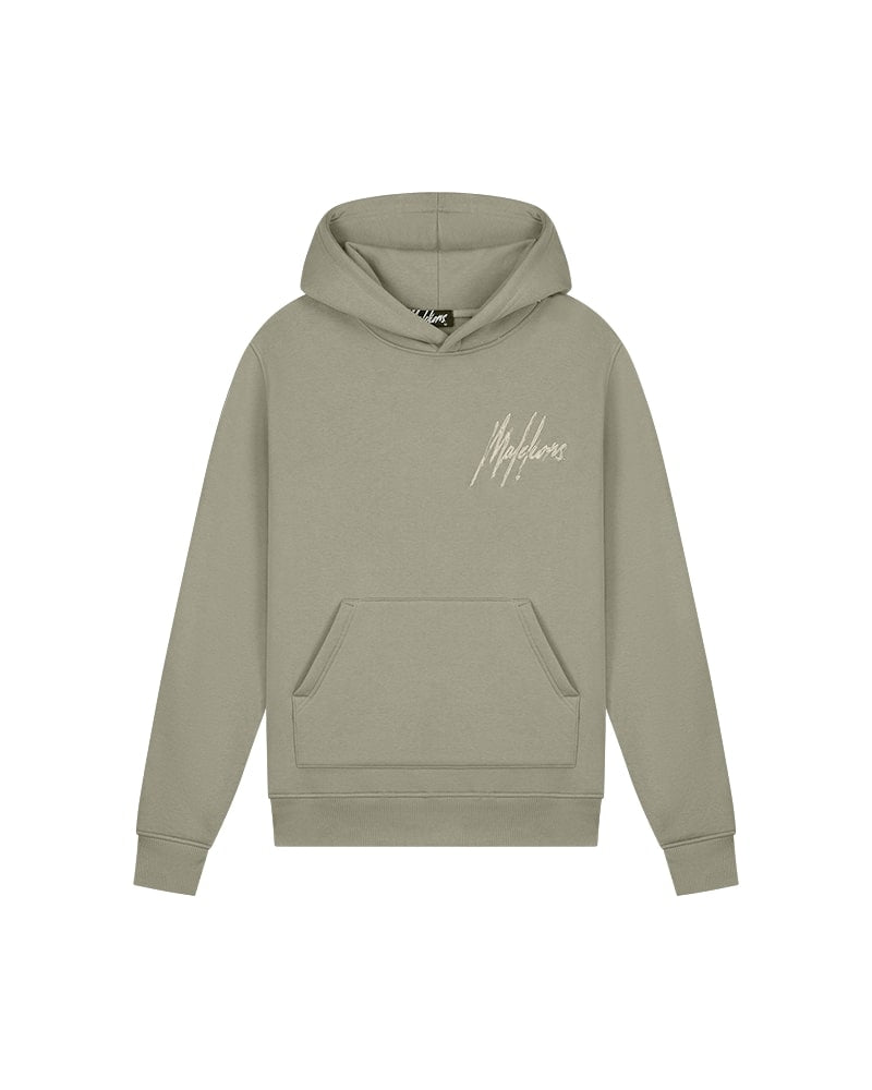  Malelions Men Destroyed Signature Hoodie | Light Sage