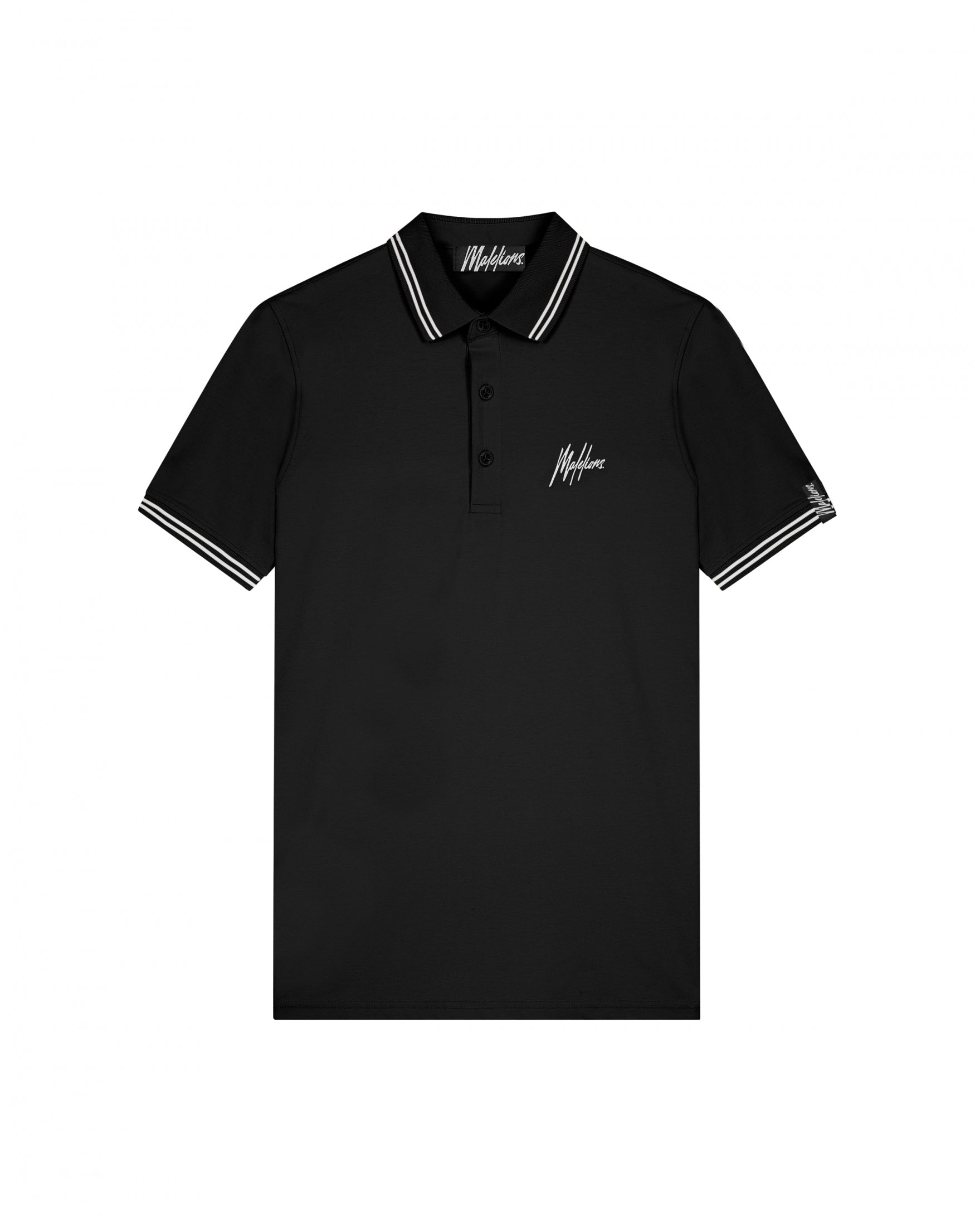  Malelions Men Signature Polo | Black/White