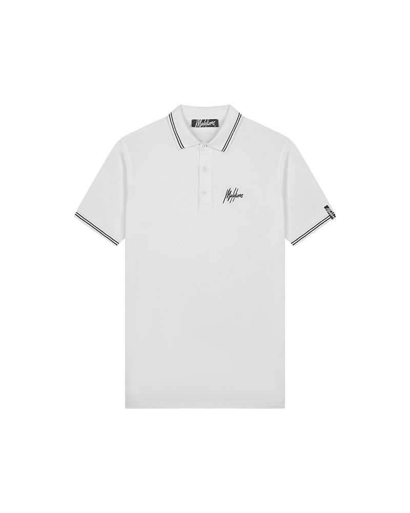  Malelions Men Signature Polo | White/Black