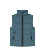 Malelions Men Matt Crinkle Padded Vest | Blue Slate
