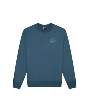 Malelions Men Signature Drip Sweater | Blue Slate
