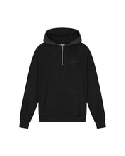 Malelions Men Fleece Nylon Half Zip Hoodie | Black