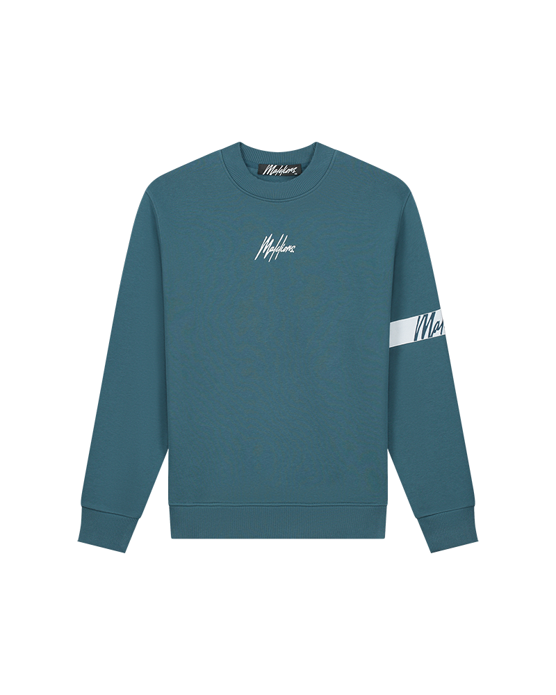 Malelions Men Captain Sweater 2.0 | Petrol/White