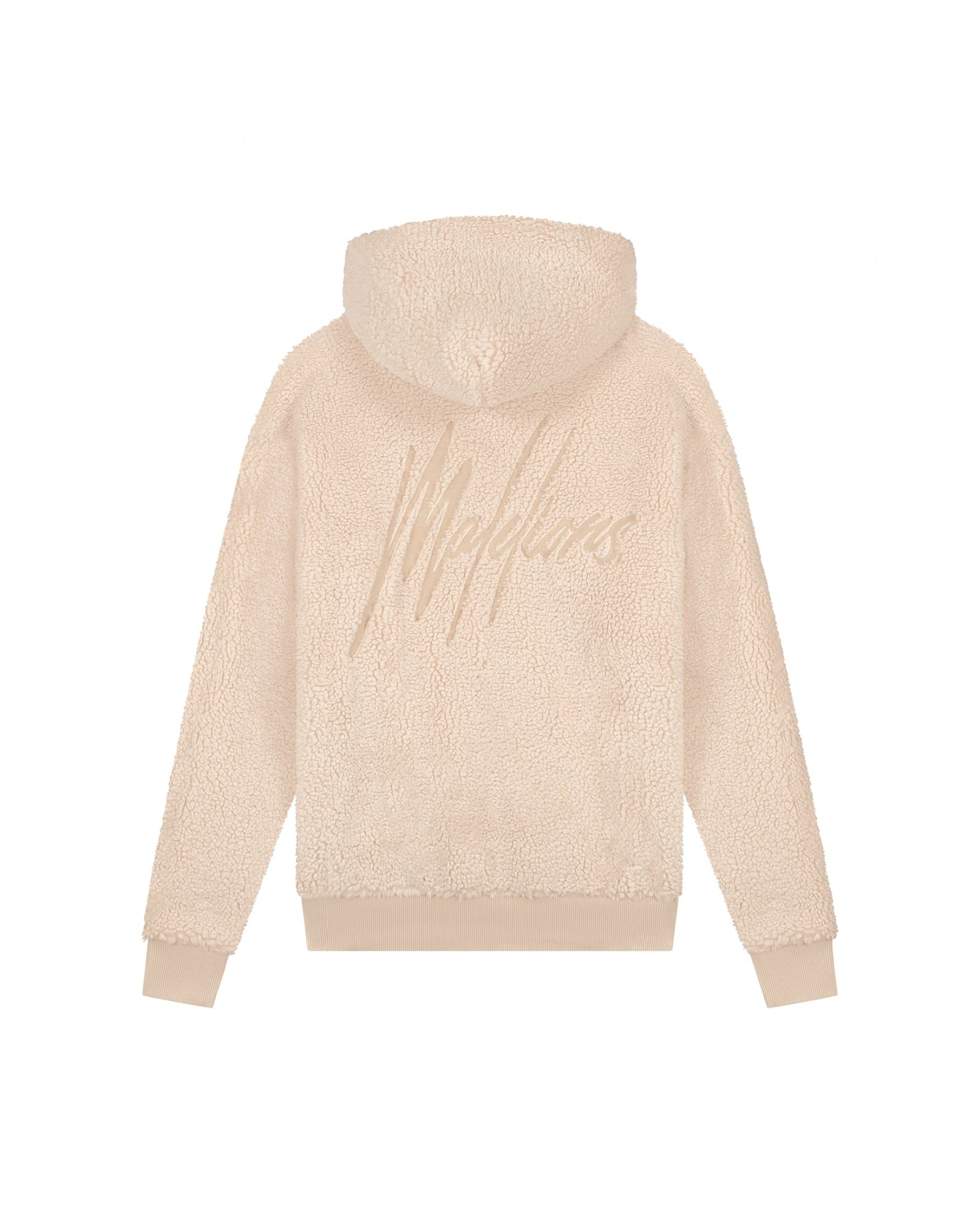 Malelions Men Sherpa Signature Half Zip Hoodie | Taupe