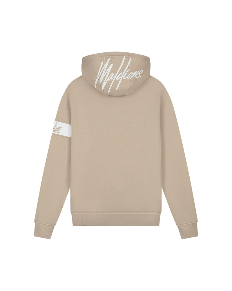 Malelions Men captain Hoodie- Taupe/White Malelions