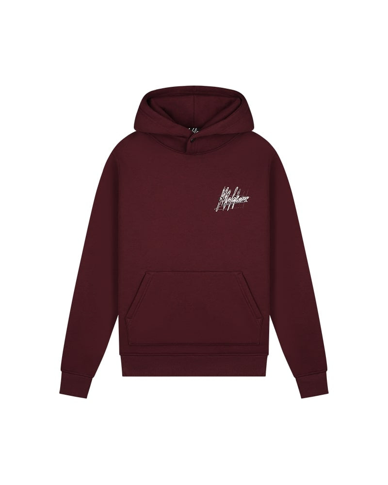  Malelions Men Splash Signature Hoodie | Burgundy