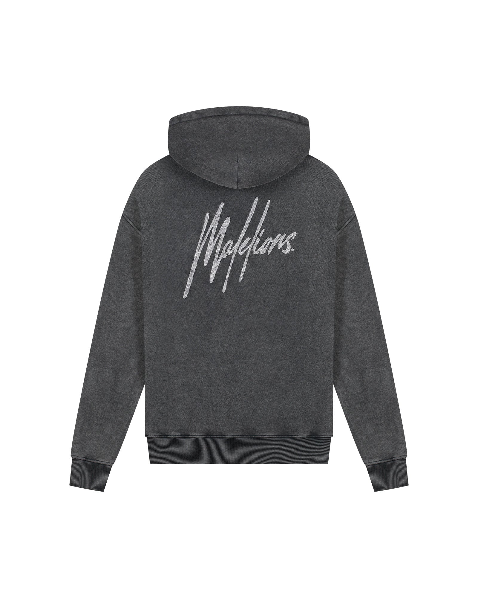 Malelions Men Chainstitch Signature Half Zip Hoodie | Acid Wash