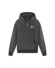 Malelions Men Chainstitch Signature Half Zip Hoodie | Acid Wash