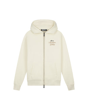 Malelions Men Gallery Zip Hoodie | Off-White