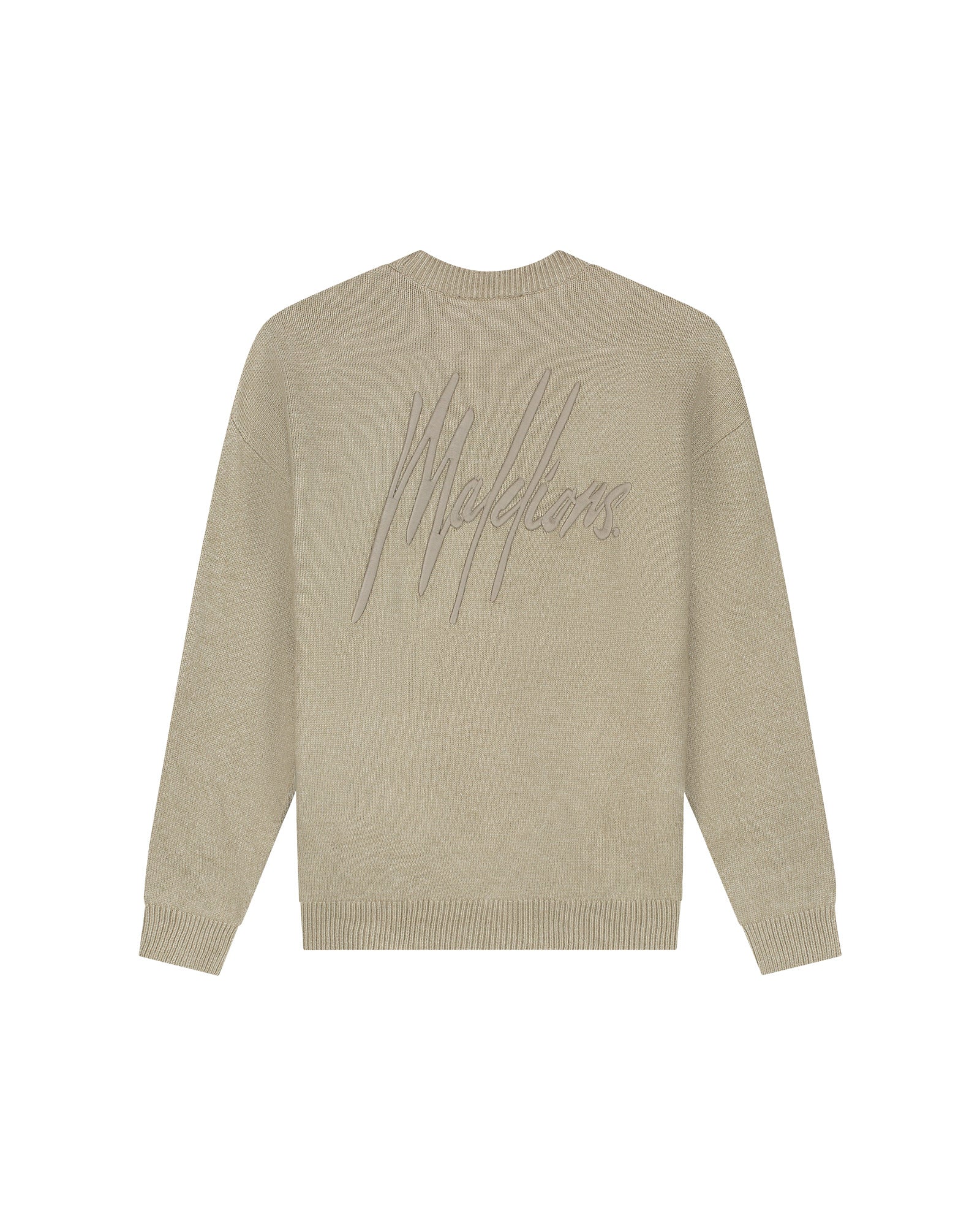Malelions Herren Oversize-Strickpullover mit charakteristischem Muster | Beige