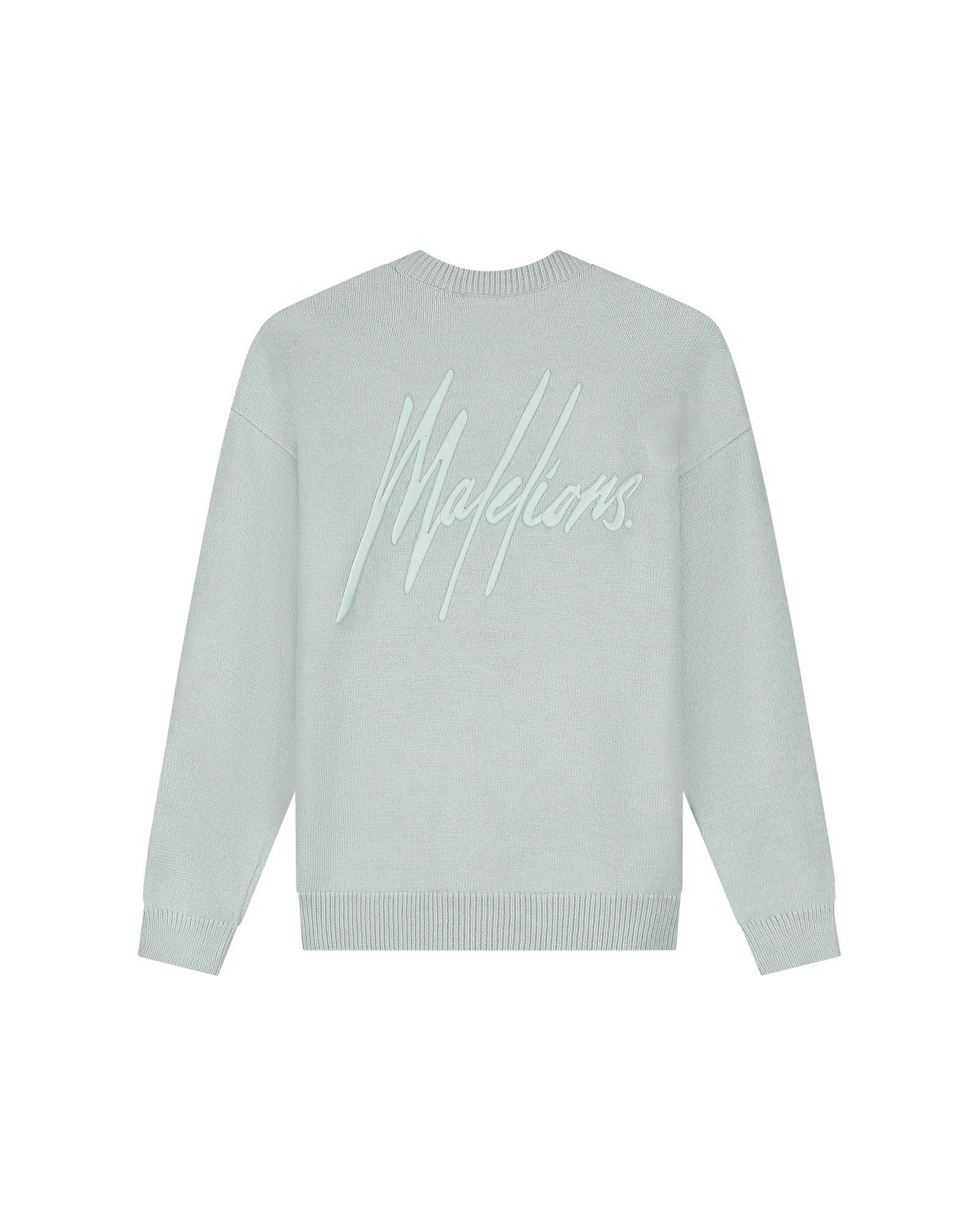 Malelions Herren Oversize-Strickpullover mit charakteristischem Muster | Ozeangrau