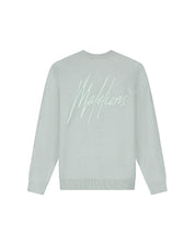Malelions Herren Oversize-Strickpullover mit charakteristischem Muster | Ozeangrau