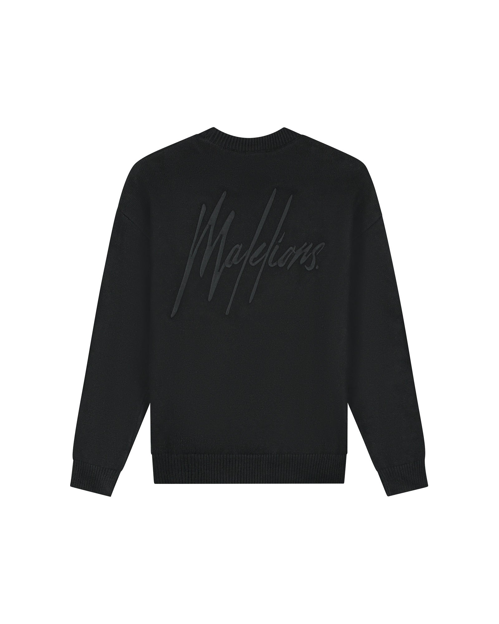 Malelions Herren Oversize-Strickpullover mit charakteristischem Muster | Schwarz