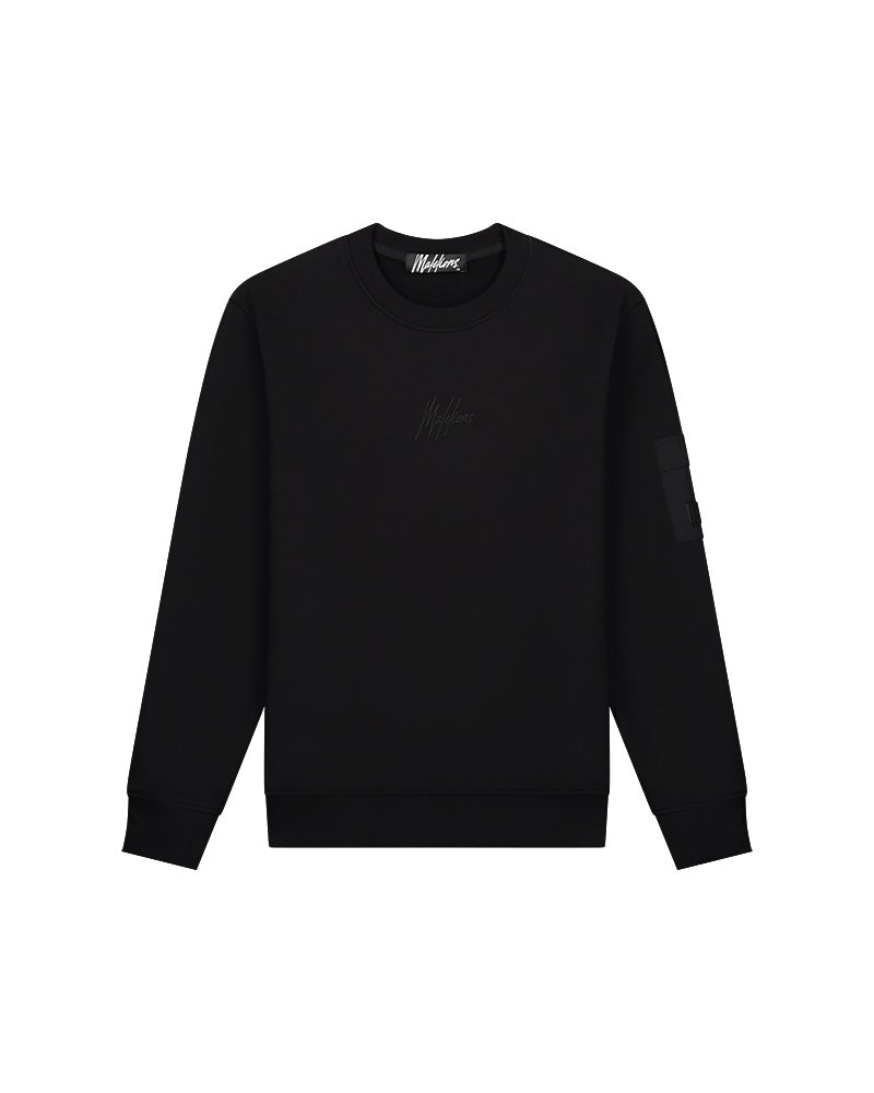  Malelions Men Nylon Pocket Sweater | Black/Dark Grey