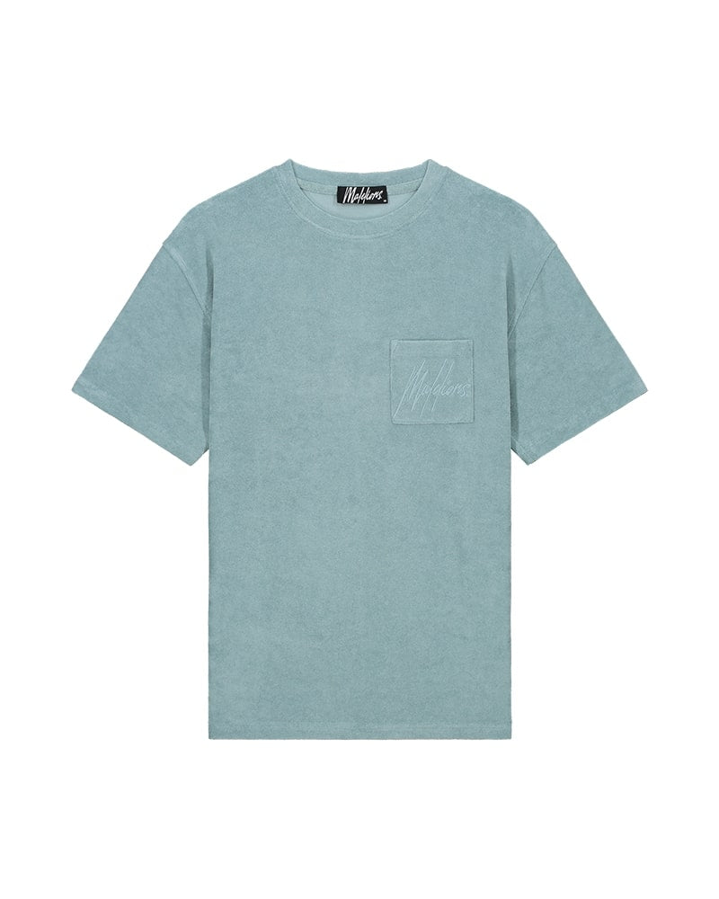  Malelions Men Signature Towelling T-Shirt | Light Blue