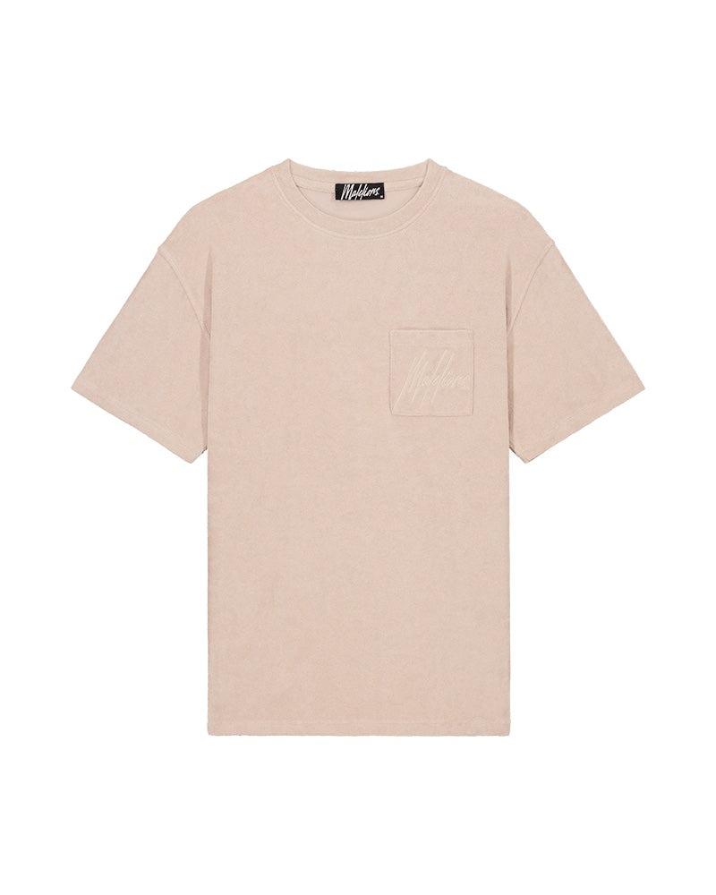  Malelions Men Signature Towelling T-Shirt | Taupe