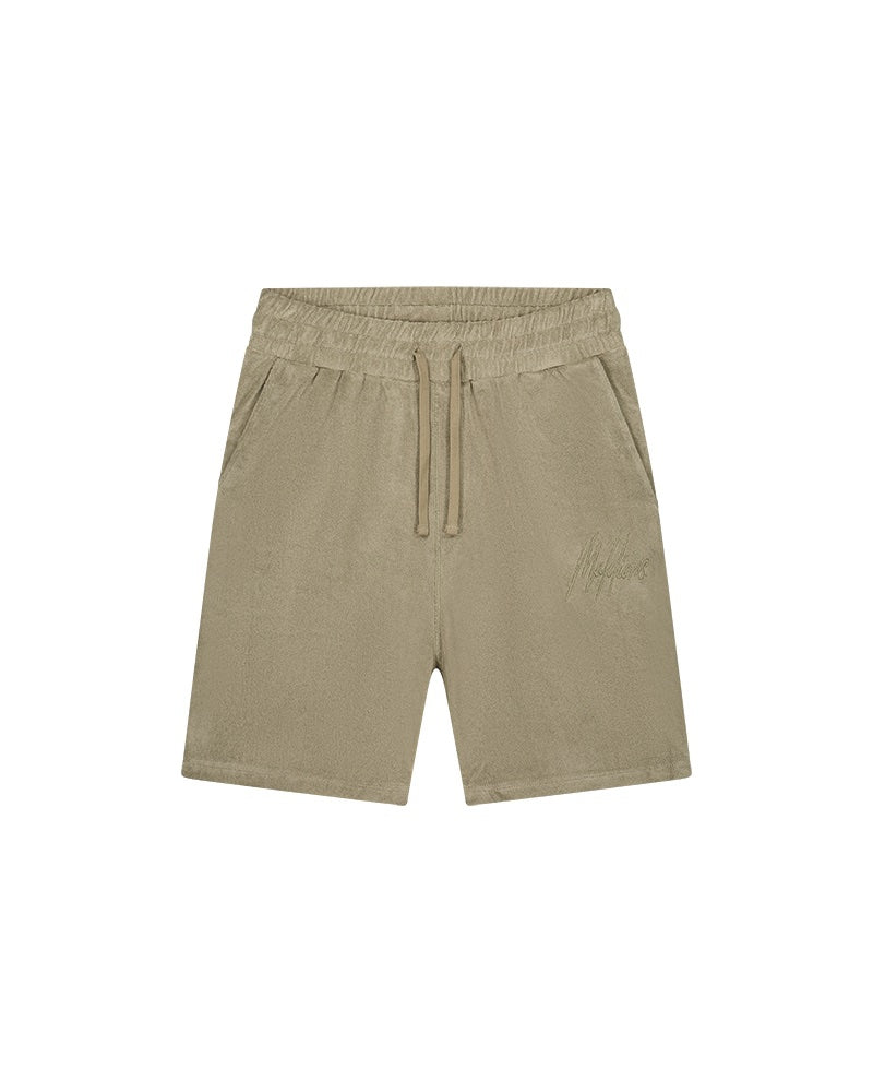  Malelions Men Signature Towelling Shorts | Dry Sage