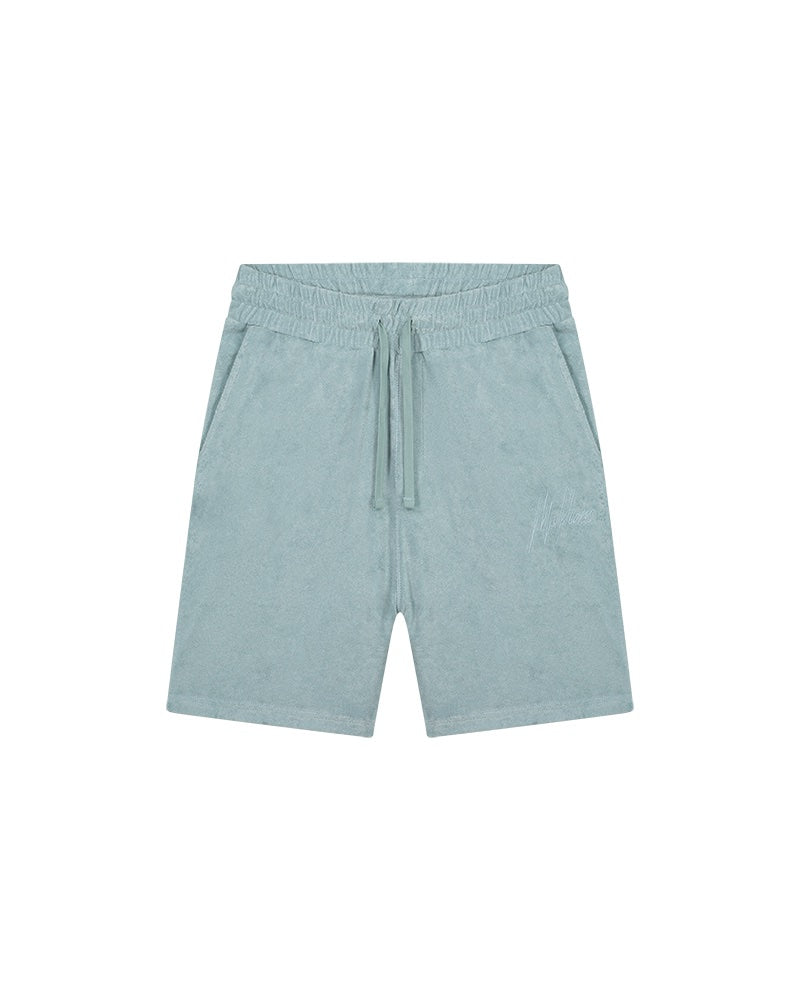  Malelions Men Signature Towelling Shorts | Light Blue