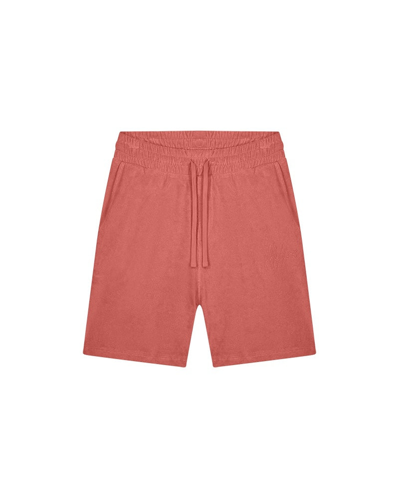  Malelions Men Signature Towelling Shorts | Coral