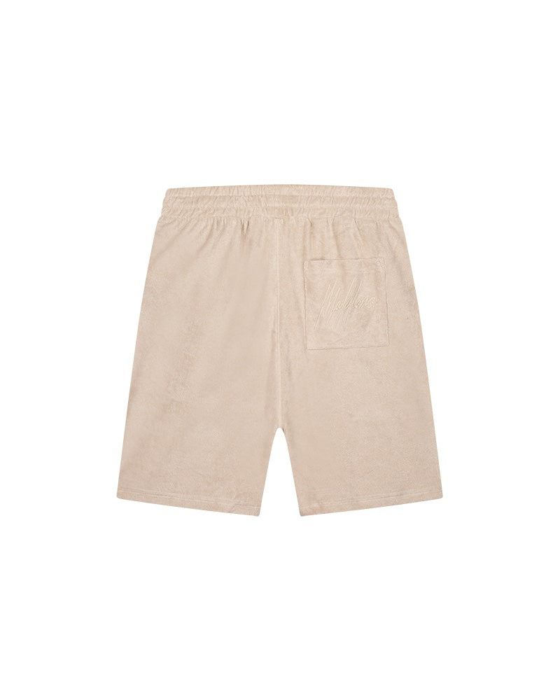 Malelions Men Signature Towelling Shorts | Taupe