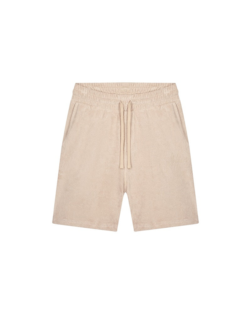  Malelions Men Signature Towelling Shorts | Taupe