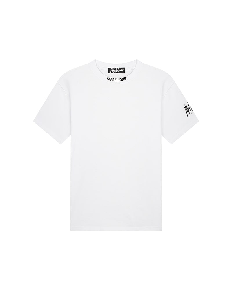  Malelions Men Collar T-Shirt | White