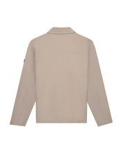 Malelions Men Cotton Zip Overshirt | Beige