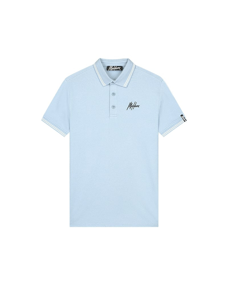  Malelions Men Signature Polo | Light Blue/White