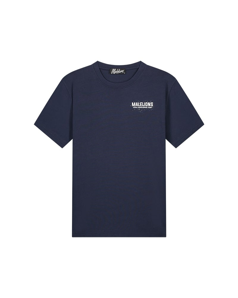  Malelions Men Worldwide Paint T-Shirt | Navy