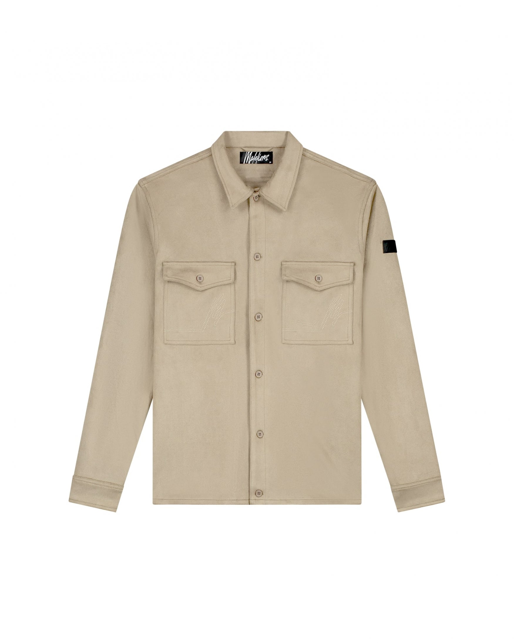  Malelions Men Suedine Overshirt | Taupe