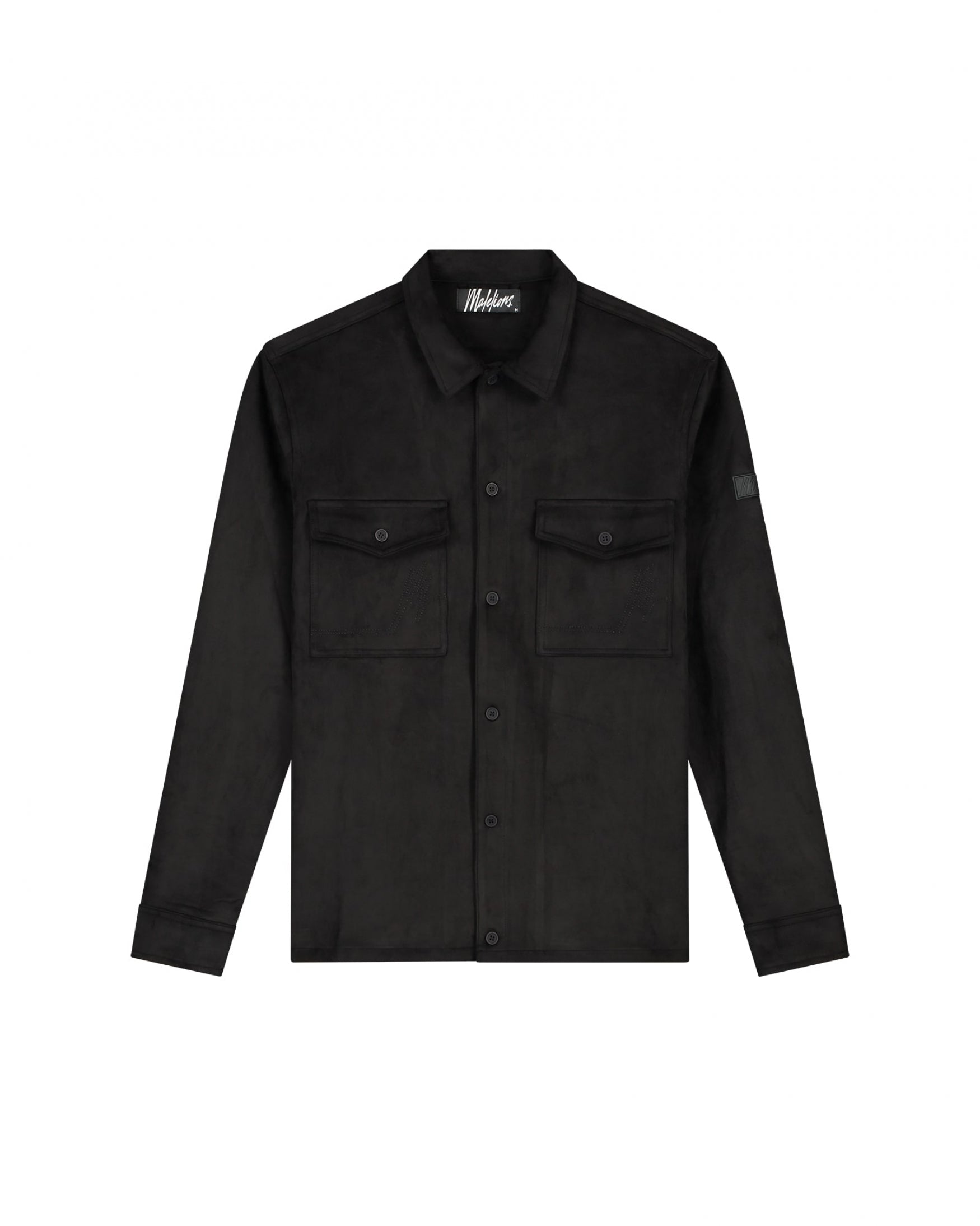  Malelions Men Suedine Overshirt | Black