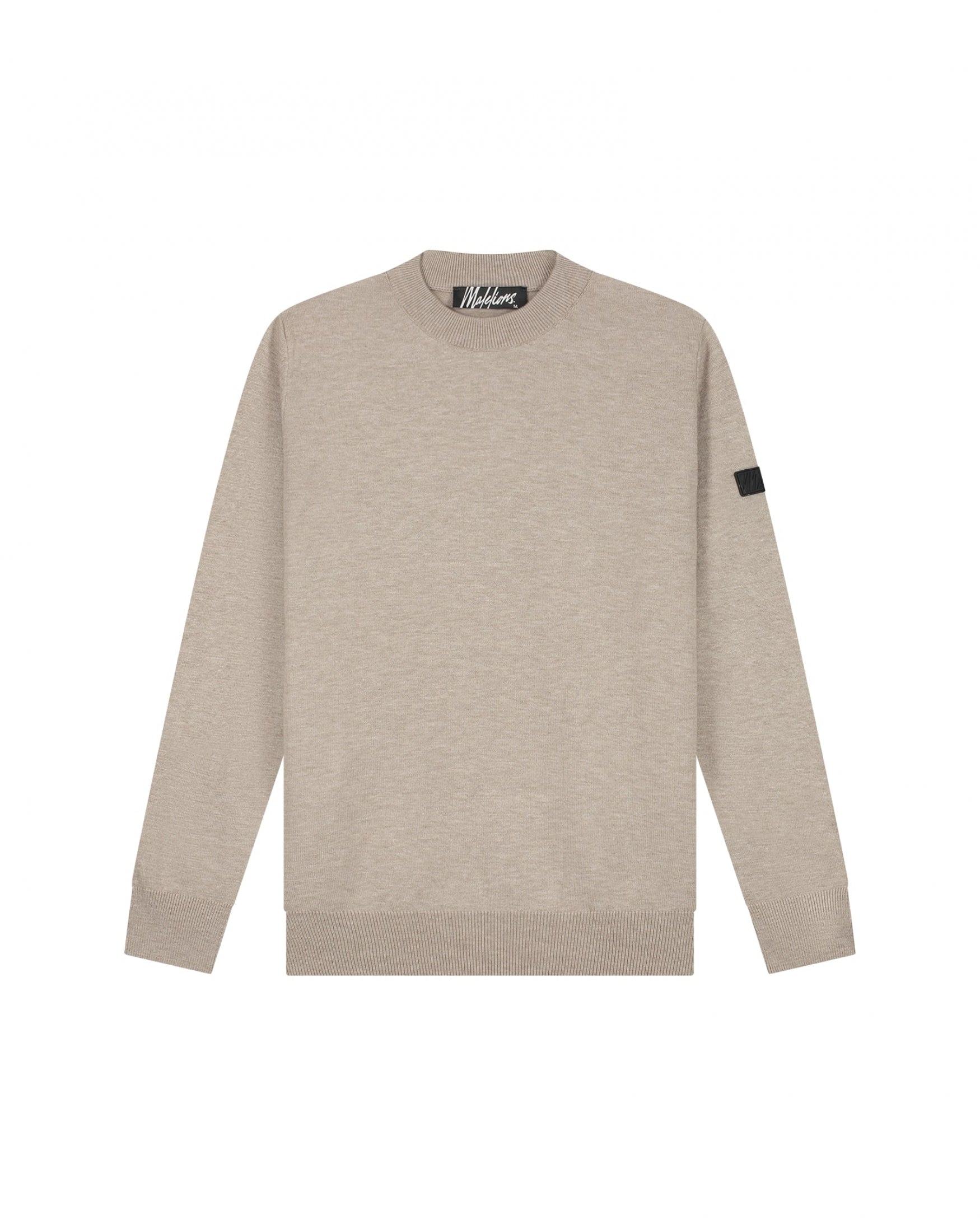  Malelions Men Knitted Crewneck | Taupe