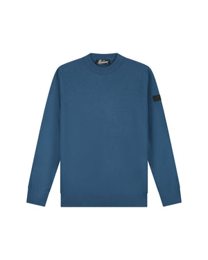 Malelions Men Knitted Crewneck | Blue Slate