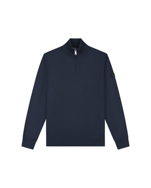 Malelions Men Knitted Quarter Zip | Navy