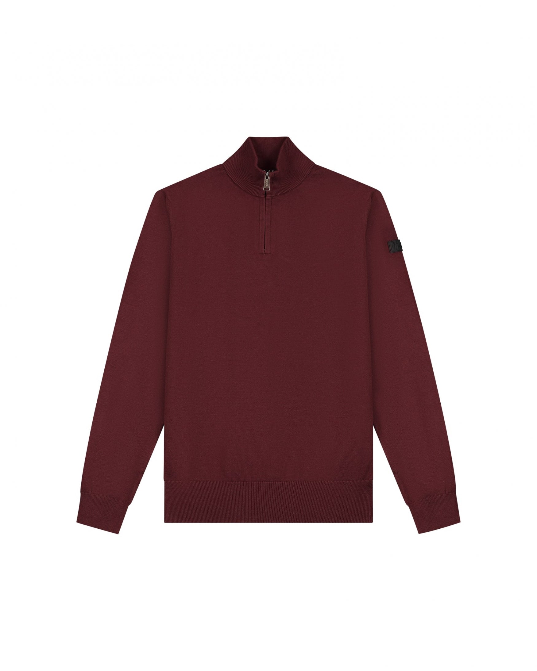  Malelions Men Knitted Quarter Zip | Burgundy