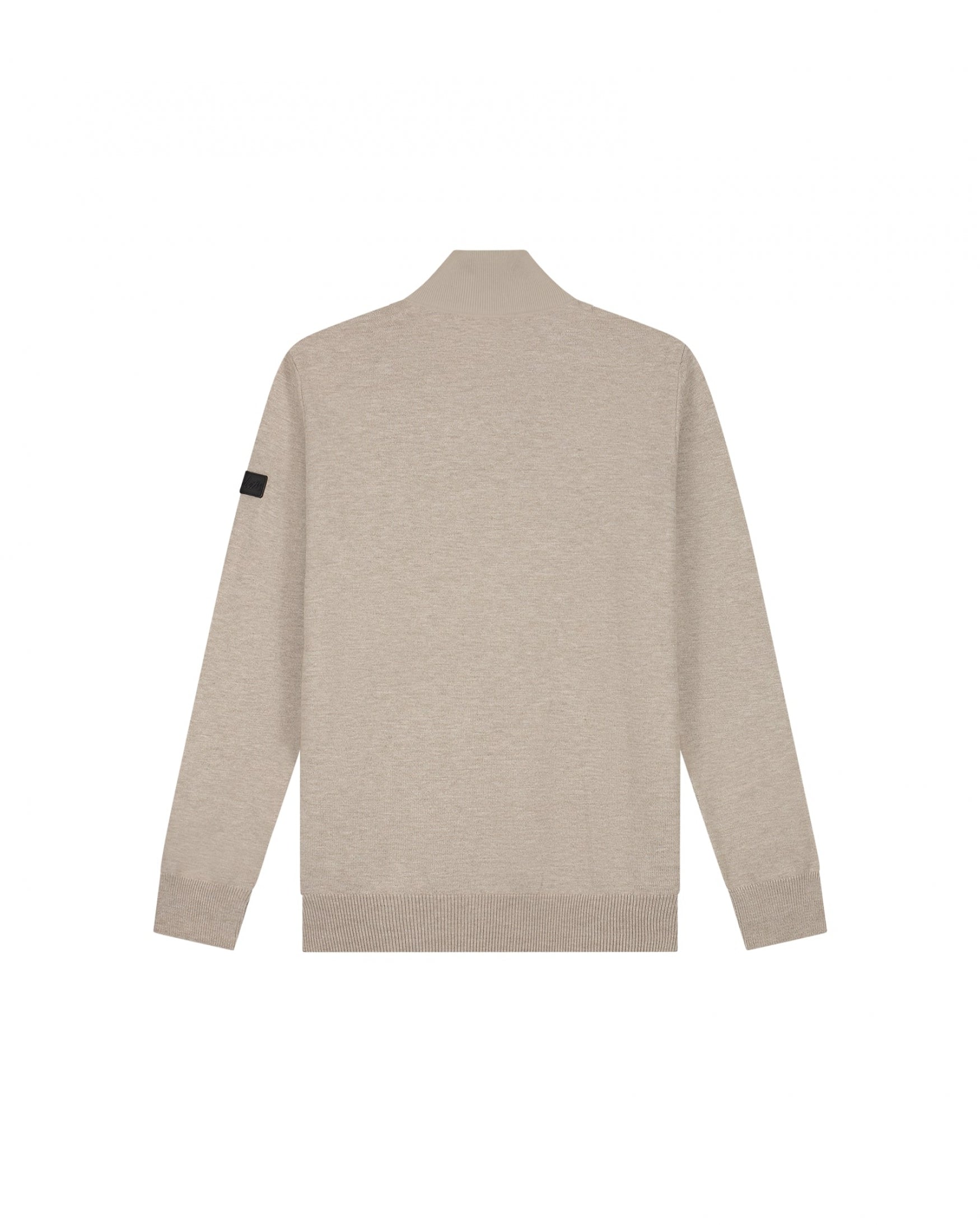 Malelions Men Knitted Quarter Zip- Taupe - Malelions