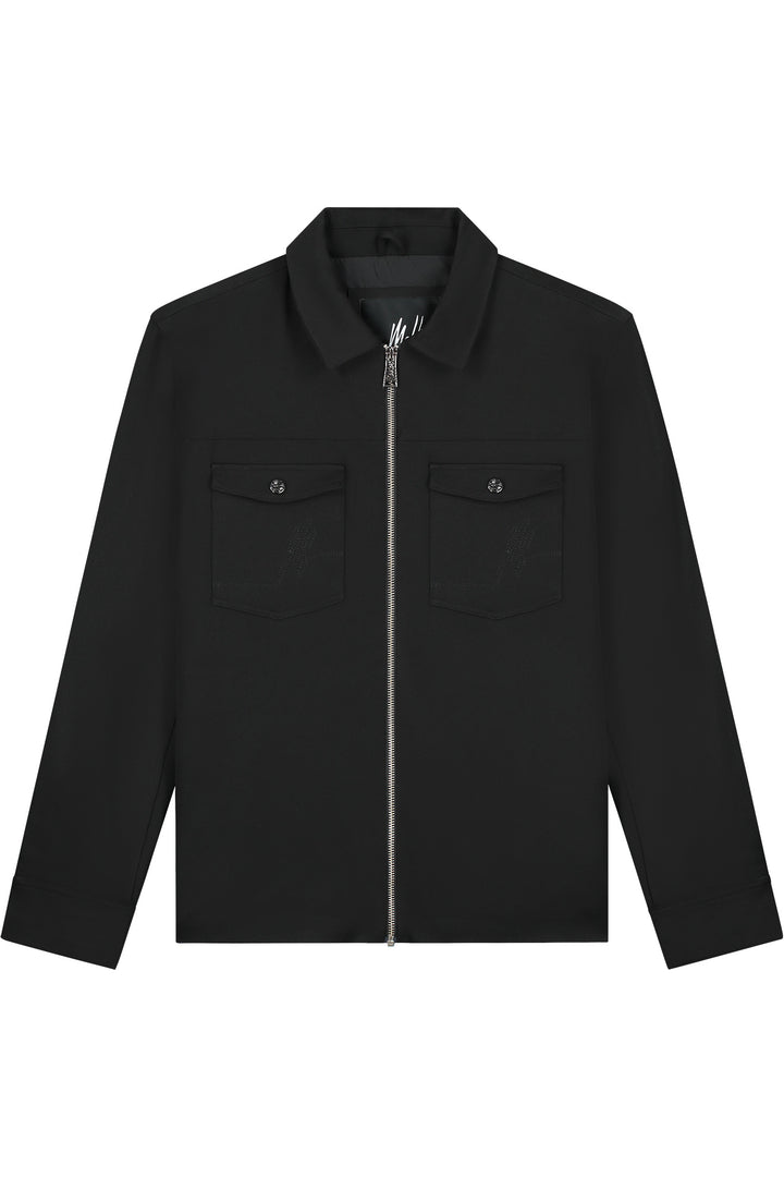 MM3-AW25-01_900_Malelions_Men_Textured_Zip_Overshirt_Black_Front.jpg