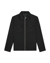 Malelions Men Textured Zip Overshirt | Black