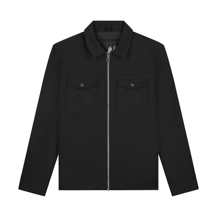 MM3-AW25-01_900_Malelions_Men_Textured_Zip_Overshirt_Black_Front.jpg