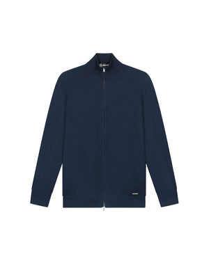 Malelions Men Knitted Zip Cardigan | Navy