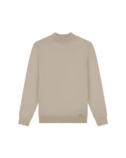 Malelions Men Knitted Mockneck Sweater | Sand