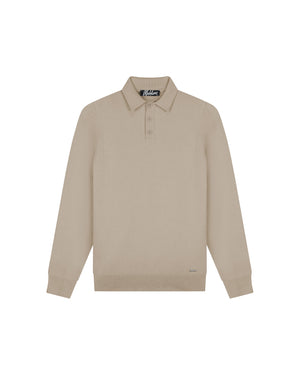 Malelions Men Knitted Longsleeve Polo | Sand