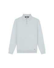 Malelions Men Knitted Longsleeve Polo | Ocean Grey
