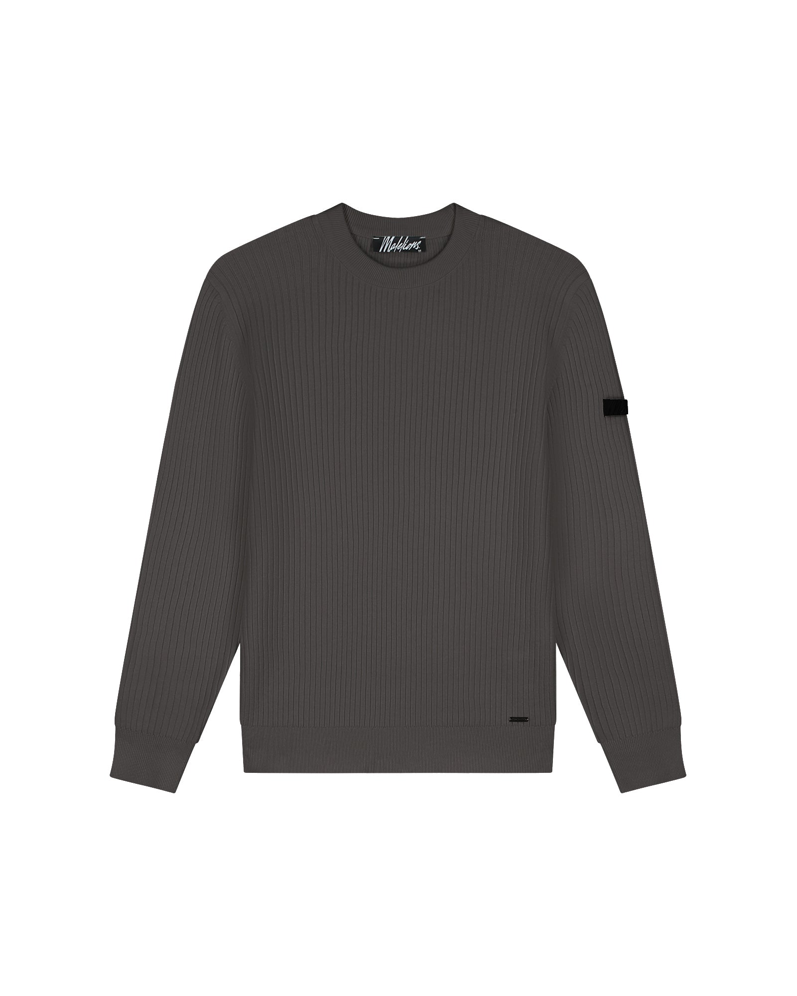 Malelions Men Knitted Rib Sweater | Mulch Brown